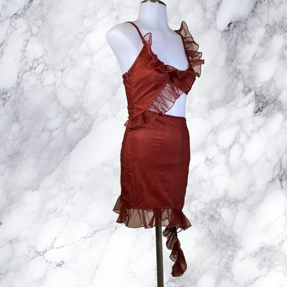 MORE TO COME Payton Ruffle Dress - Rust - Picture 3 of 10